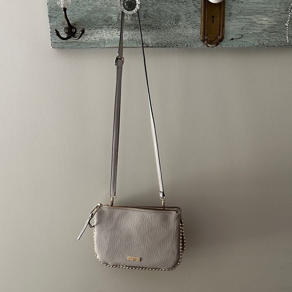 Jessica Simpson Light Gray Studded Crossbody Bag - Picture 2 of 7
